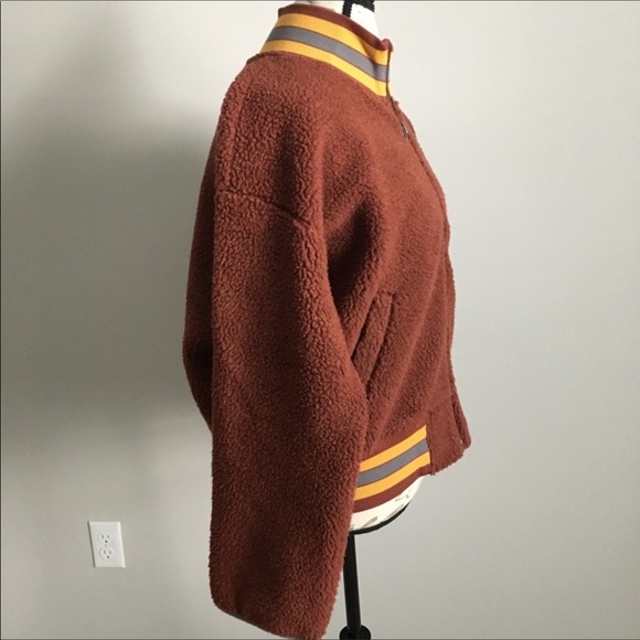 Madewell Sherpa Varsity Jacket New With Tag - Picture 6 of 8